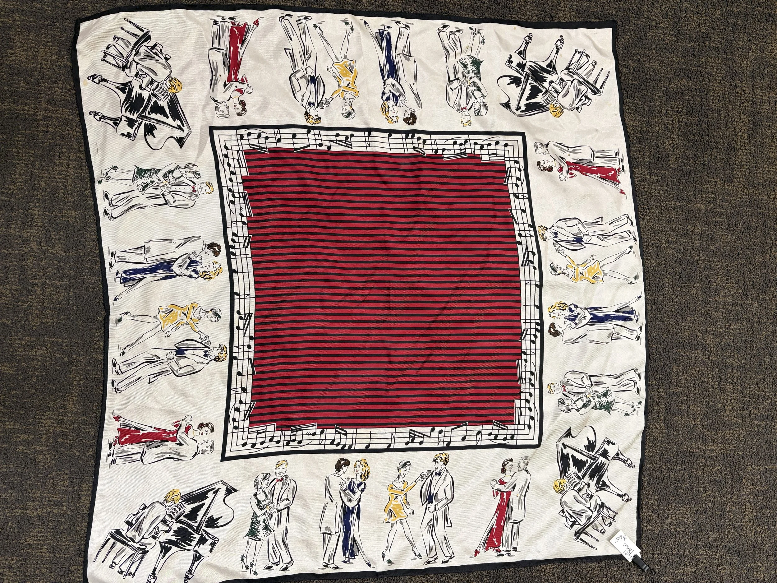 Vintage Talbots Silk Scarf - Musical Dance Theme