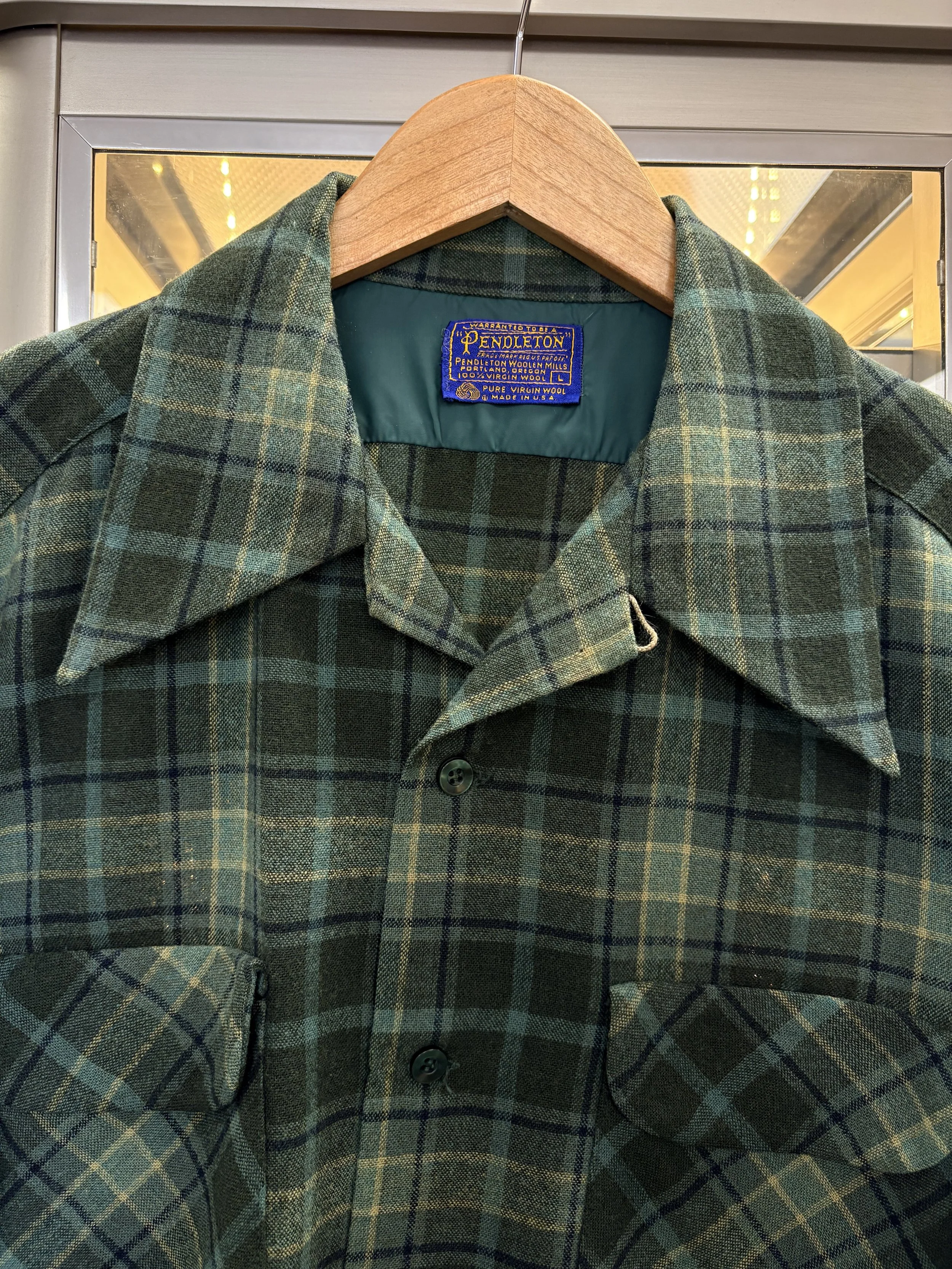60's Pendleton Green Plaid Wool #5.jpg