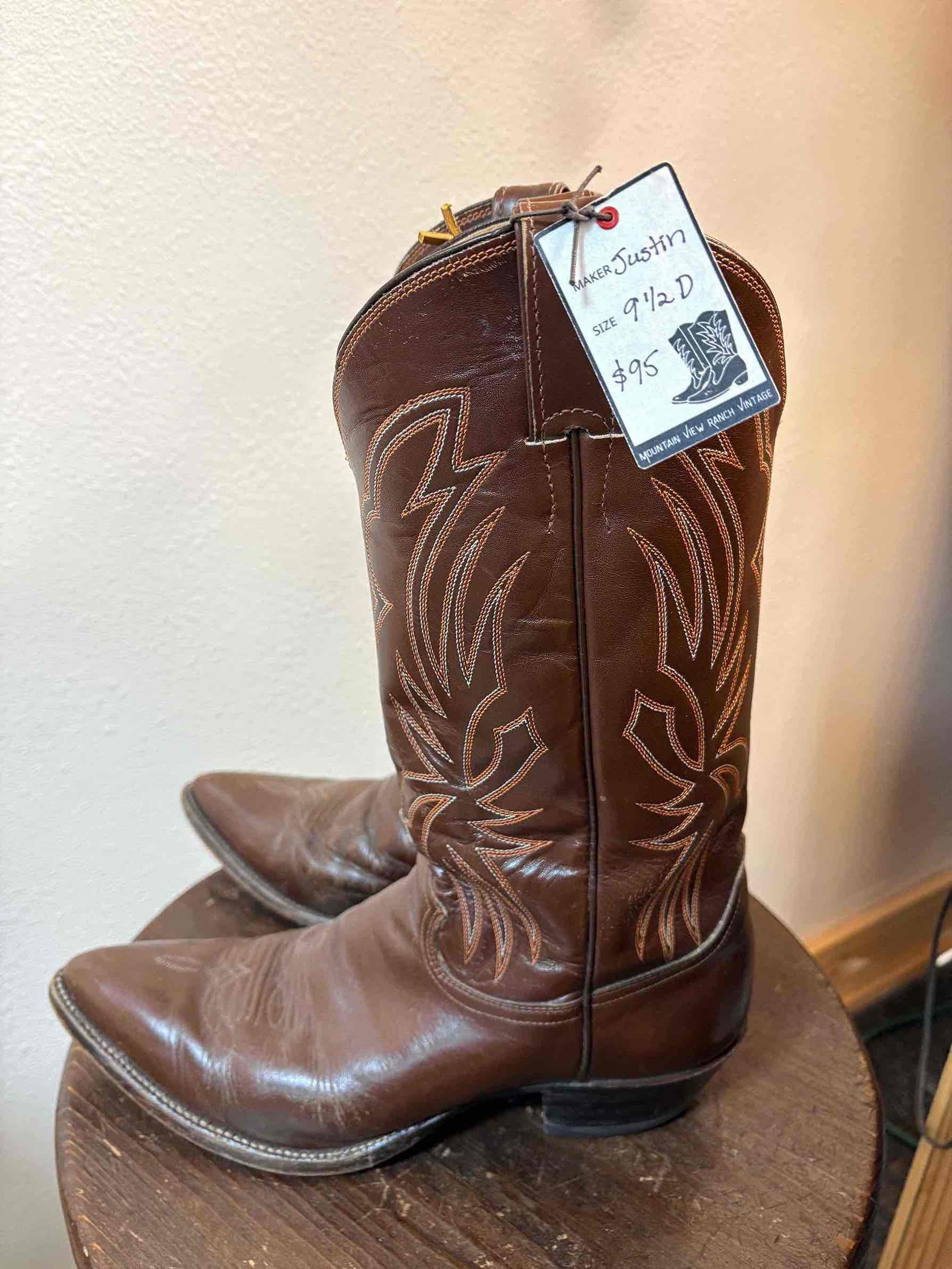 Men's Justin Brown Cowboy Boots #4