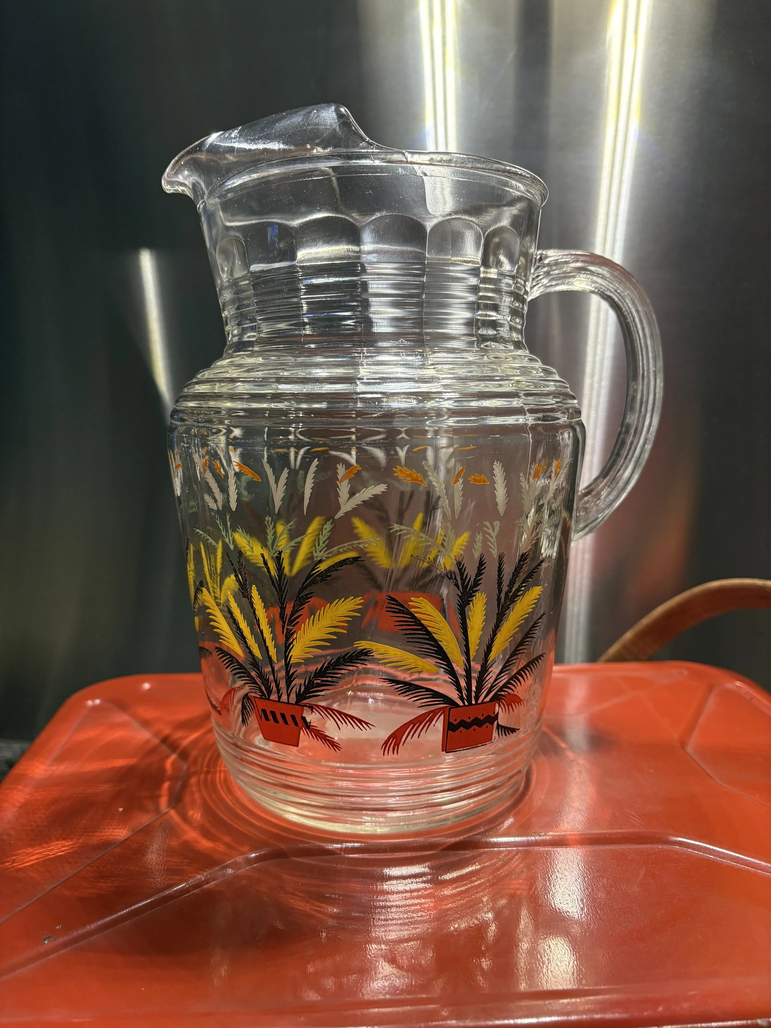 Vintage Hazel Atlas Fern Leaf Pitcher #1