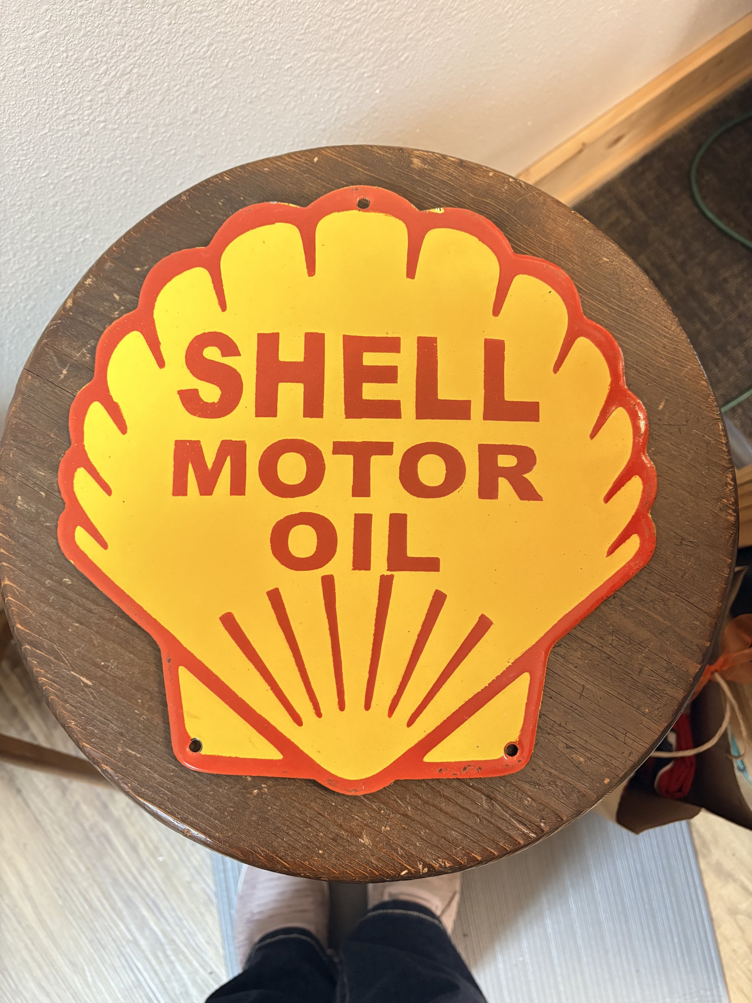 Vintage Enamel Shell Motor Oil #1