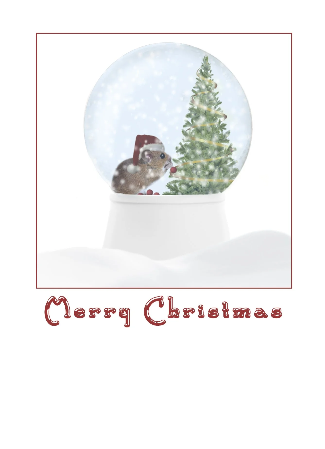Snow Globe Mouse Holiday Card