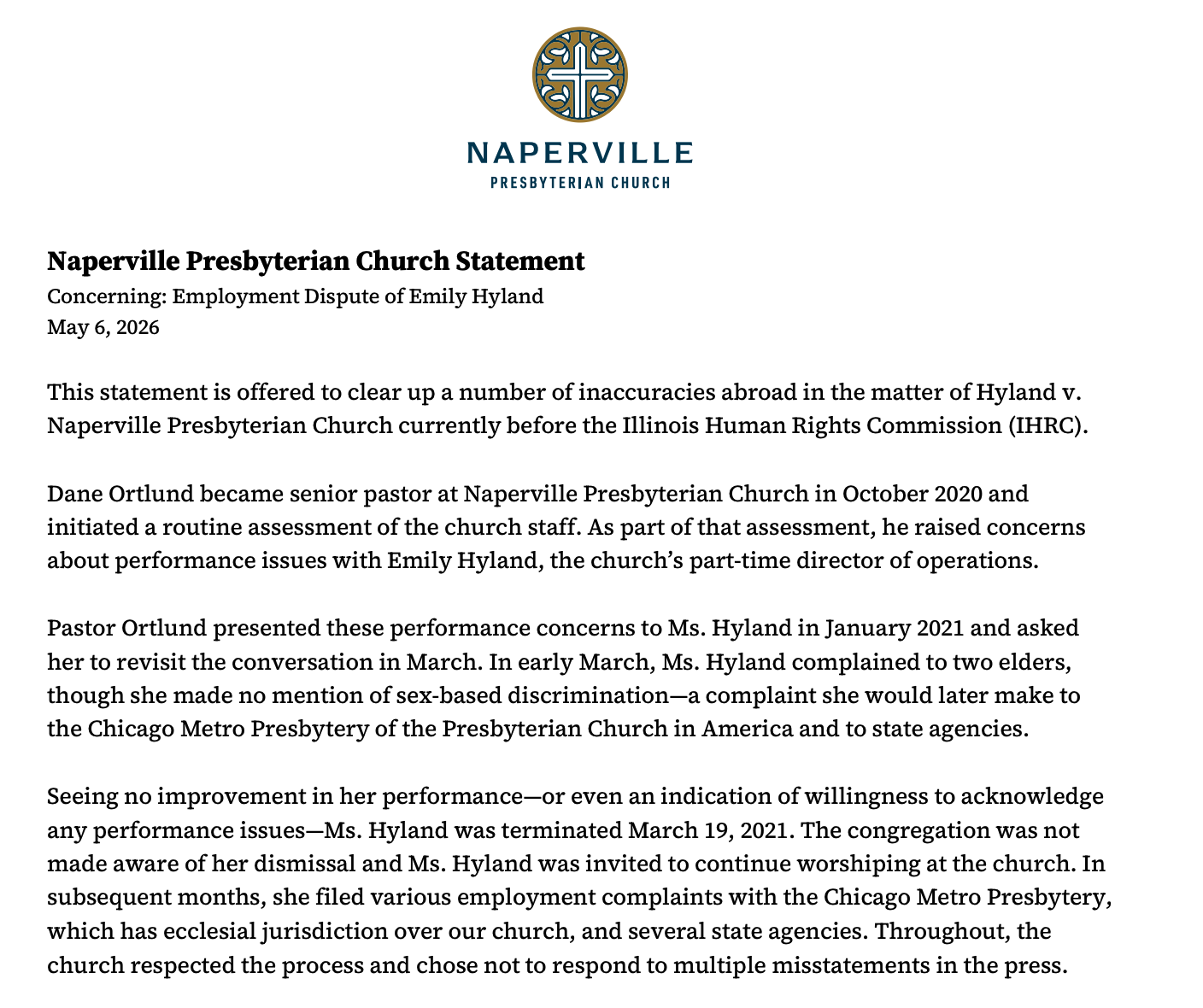Decoding Naperville Presbyterian’s PR Statement