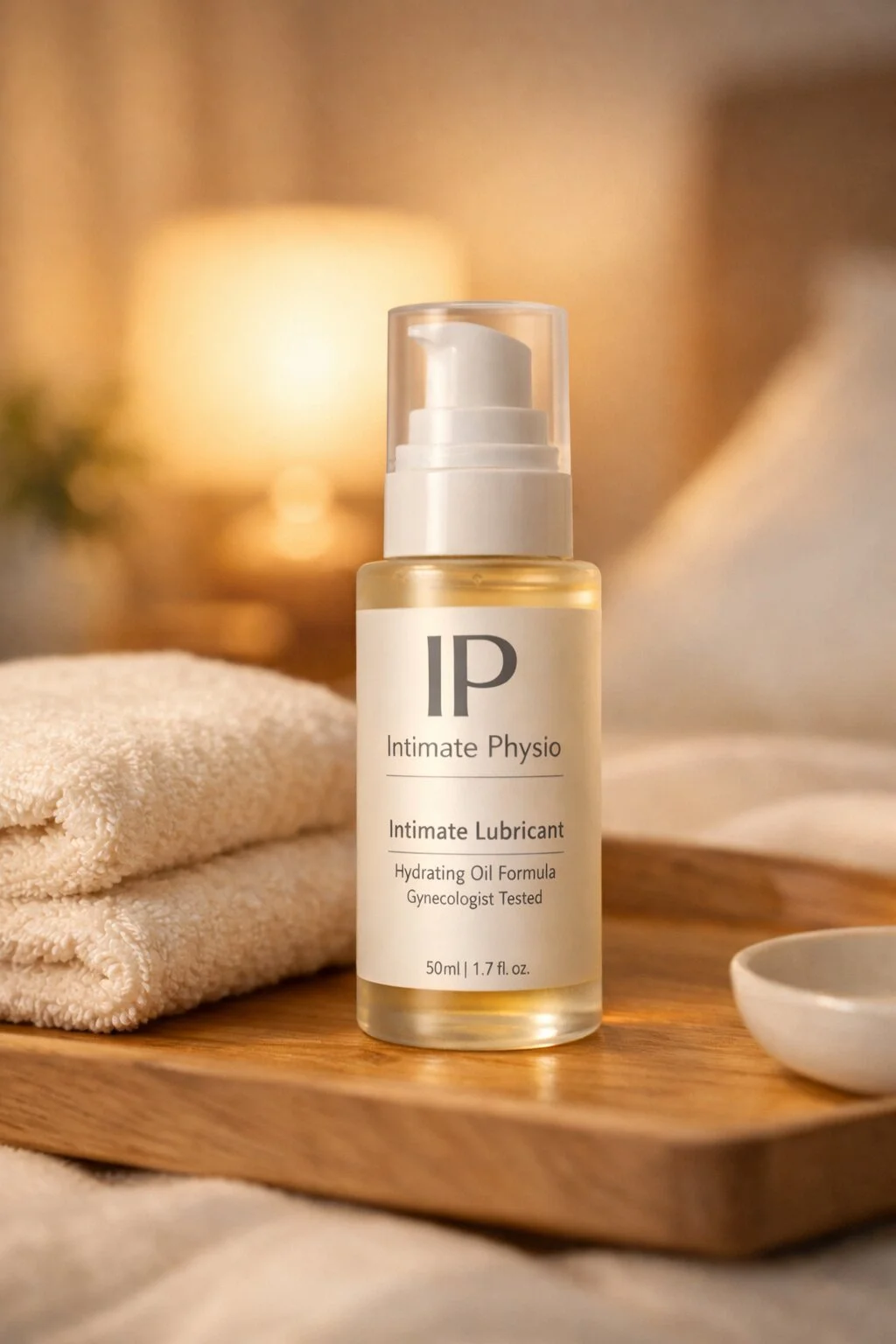 Oil-based lubricant by OVA Physio for external hydration and long-lasting comfort, not recommended with latex condoms.