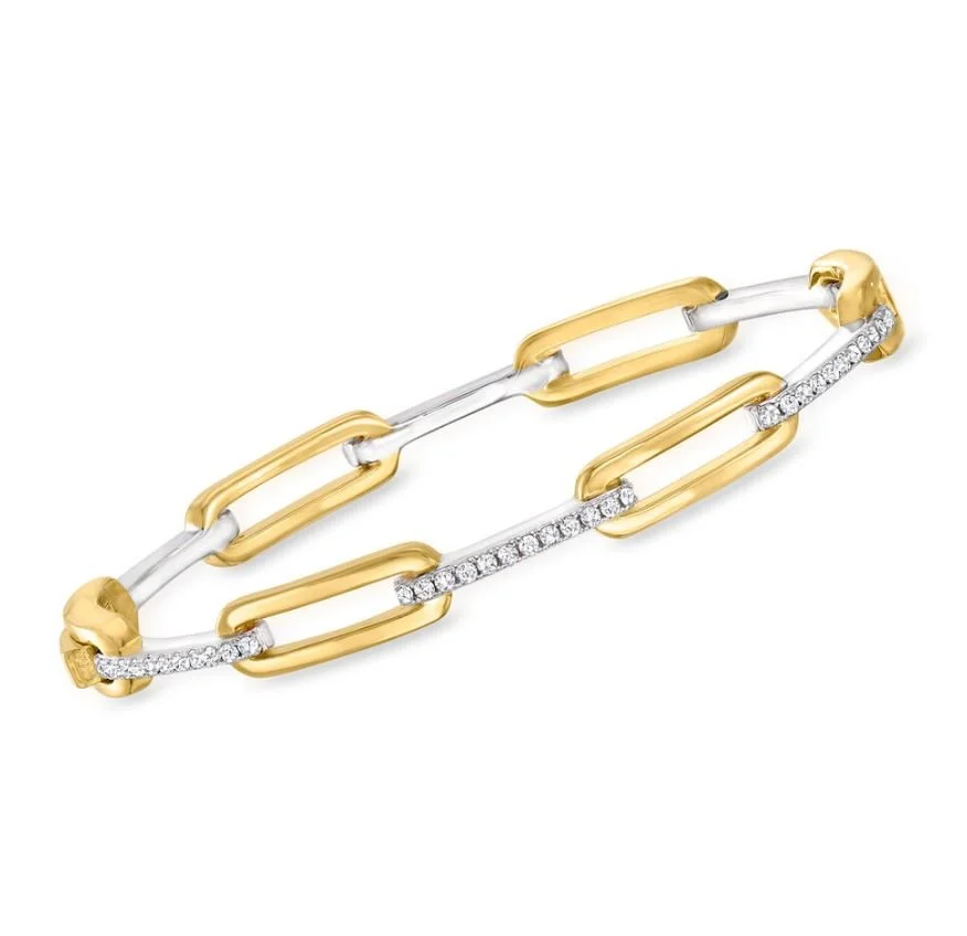 Paper Clip Link Bangle Bracelet