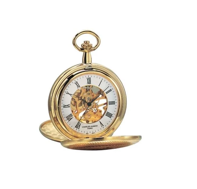 Charles Hubert Double Full Hunter Mechanical Pocket Watch