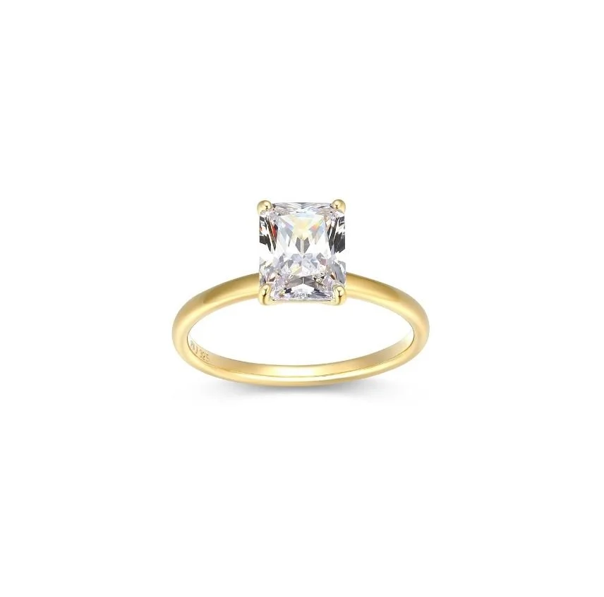 Sterling silver radiant cut ring