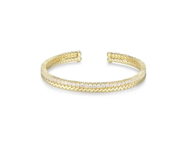 Double Mesh Cuff Bangle Bracelet