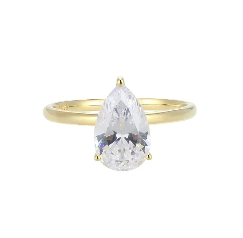 Sterling silver pear ring