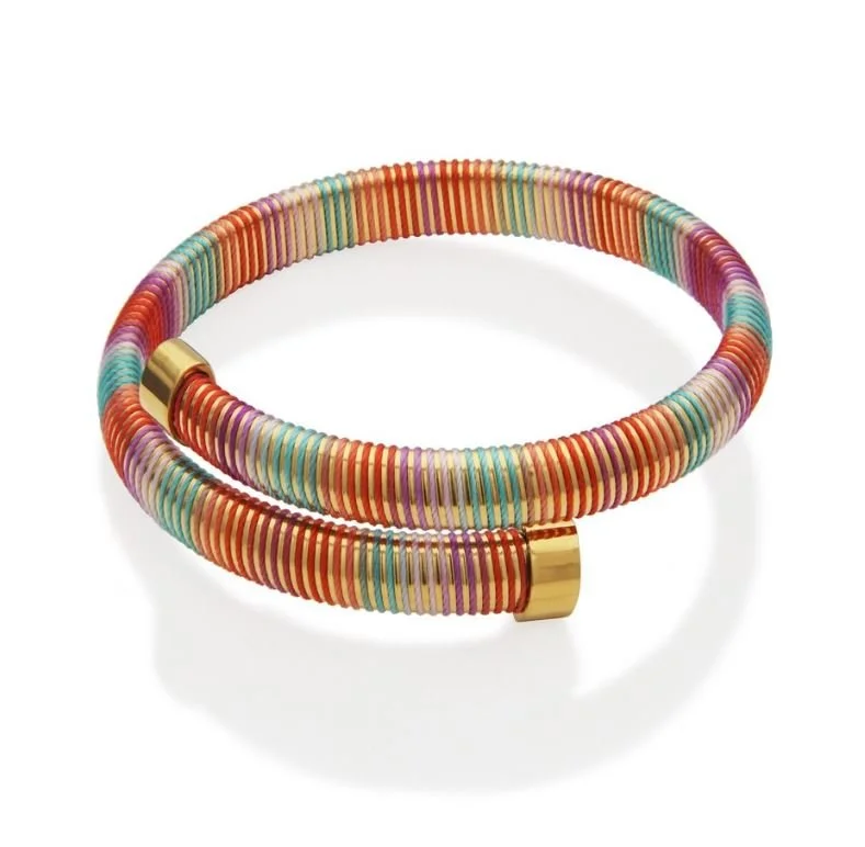 Red Cord Wire Open Bangle Bracelet