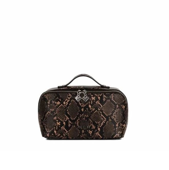 Jolie - Sepia Vegan Leather Makeup Bag
