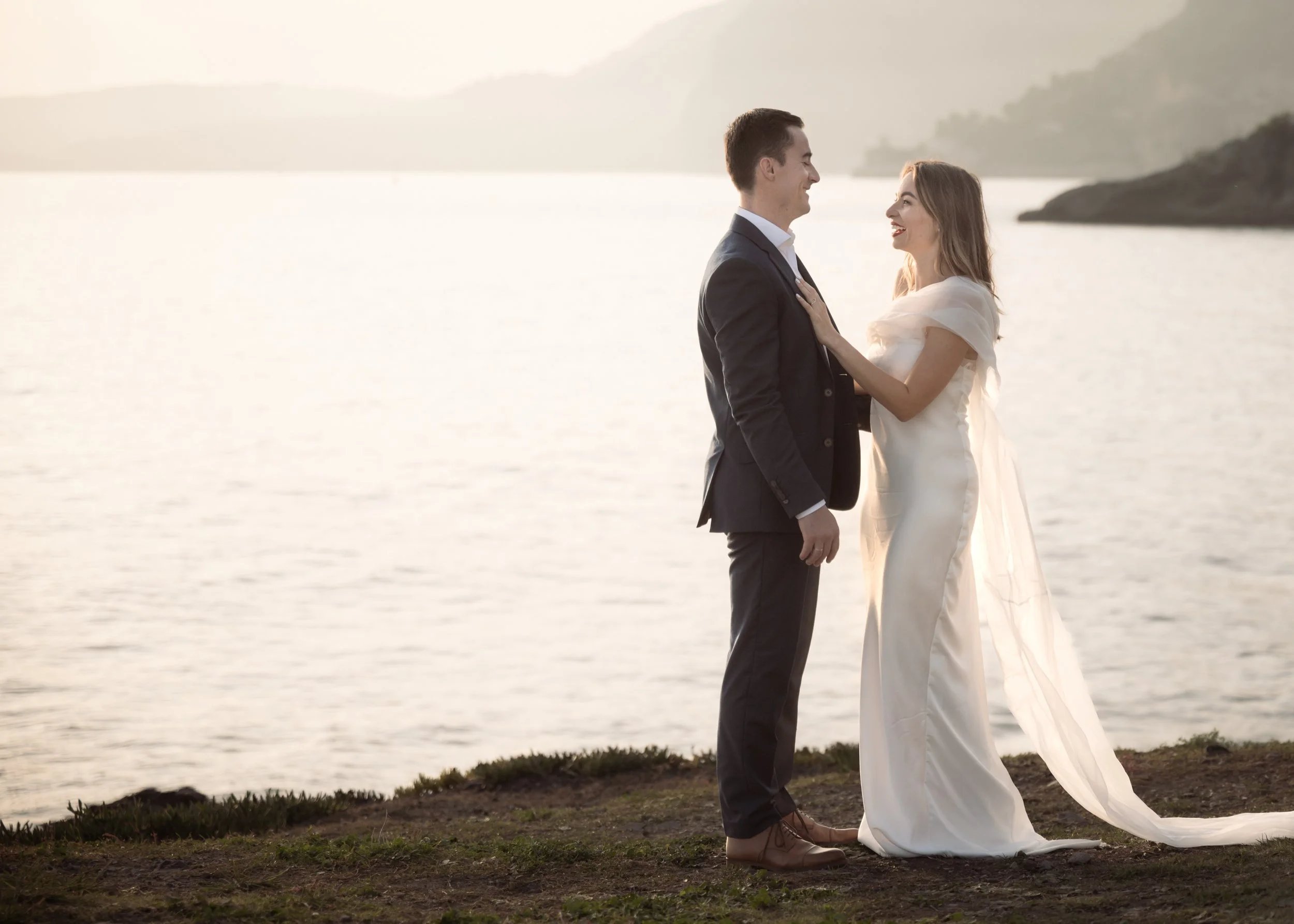 Lea Bias Cut Wedding Dress — Gold Leaf Brides