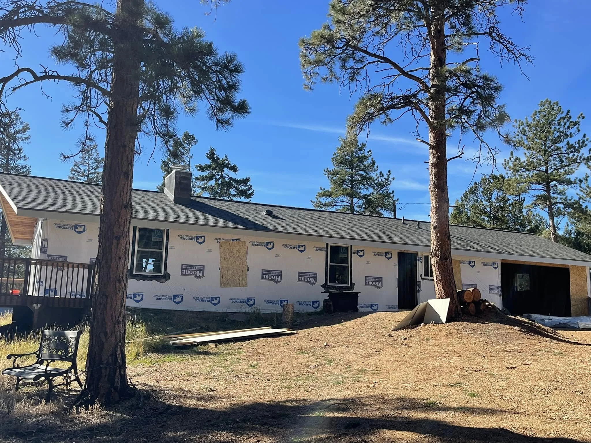 an idledale roofing project: a freshly built small home with rigid insulation