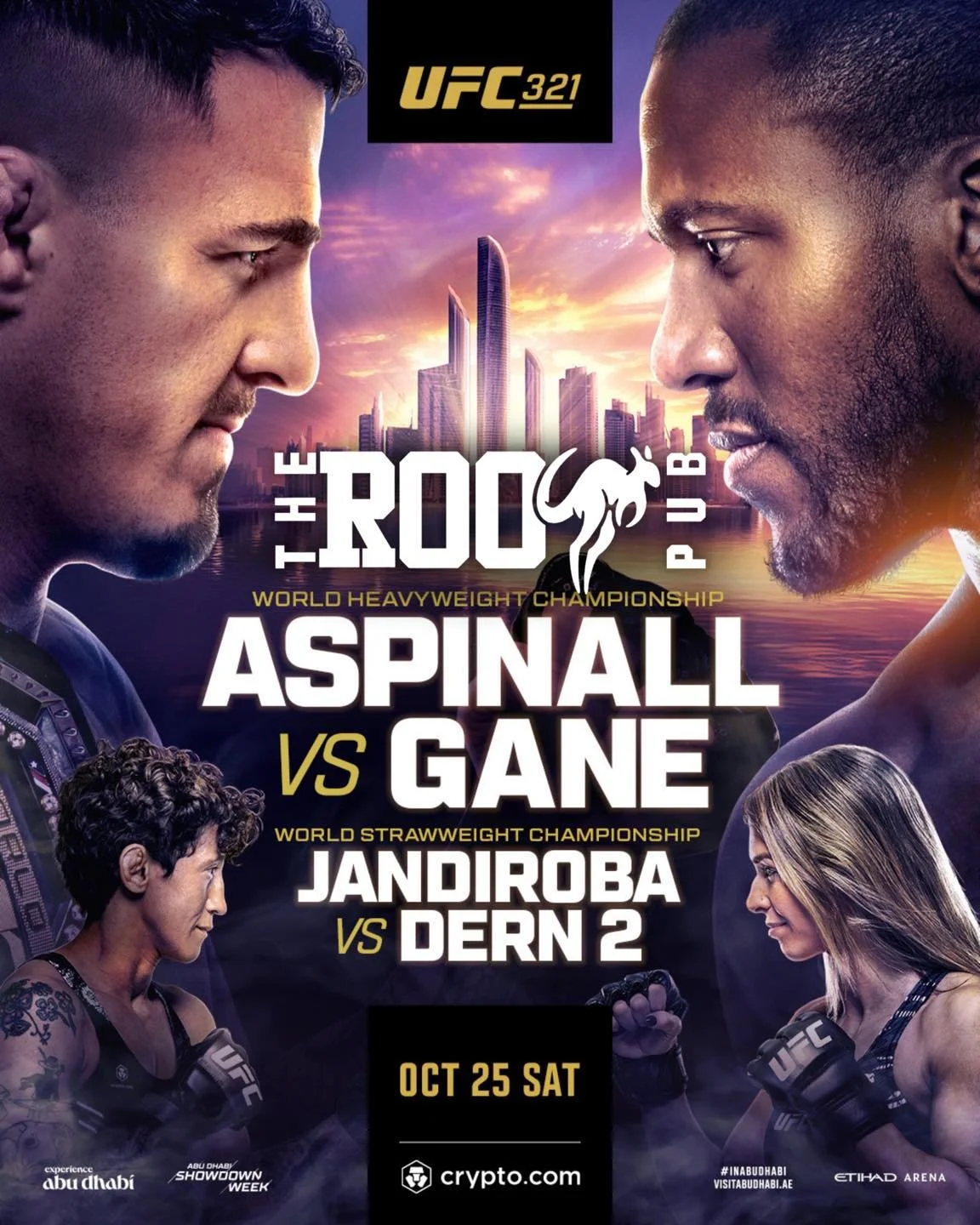 🚨 Fight Night Alert! 🚨
Join us at The Roo Pub for UFC 321 this Saturday! 🎉

💥 Main Card starts at 1 p.m. CT 💥 ￼
Catch all the action live, loud, and right here on the big screen!
Cold drinks, great food, and the best fight-night crowd in town &m