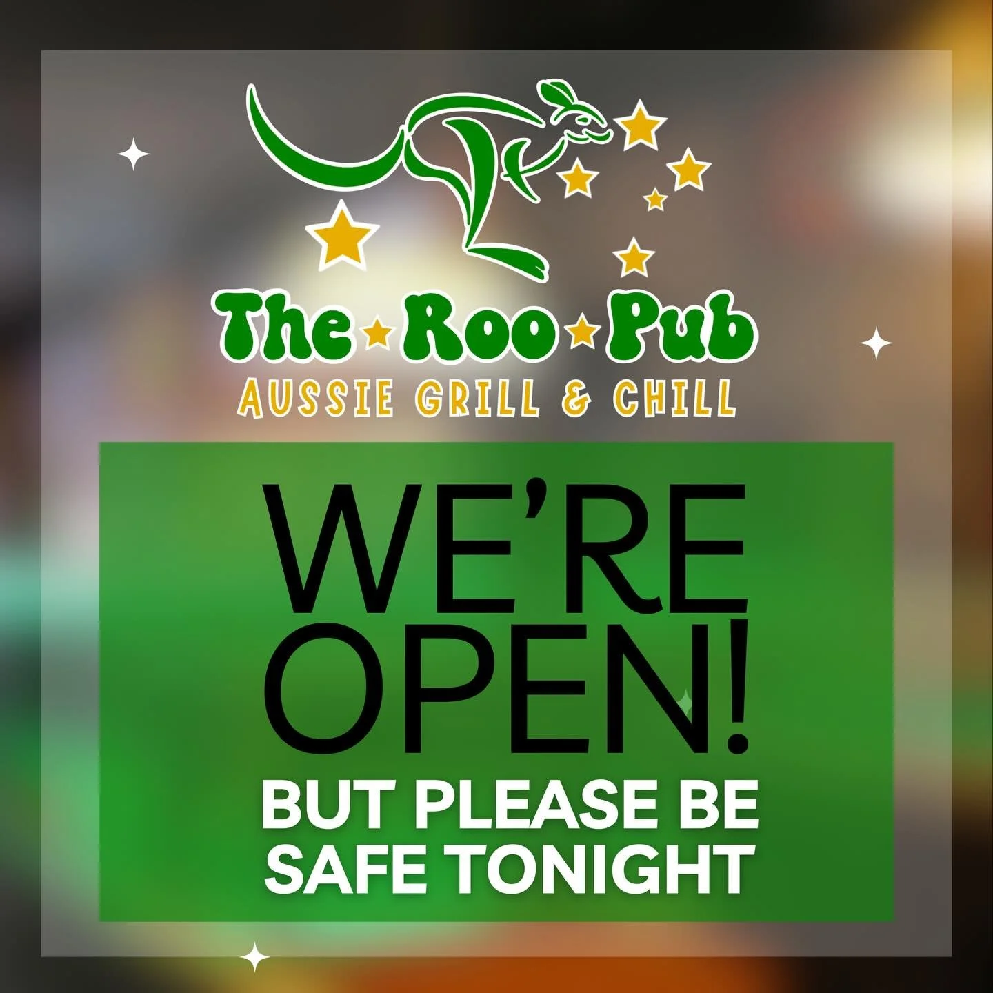 Yes we&rsquo;re open! But please be safe out there tonight