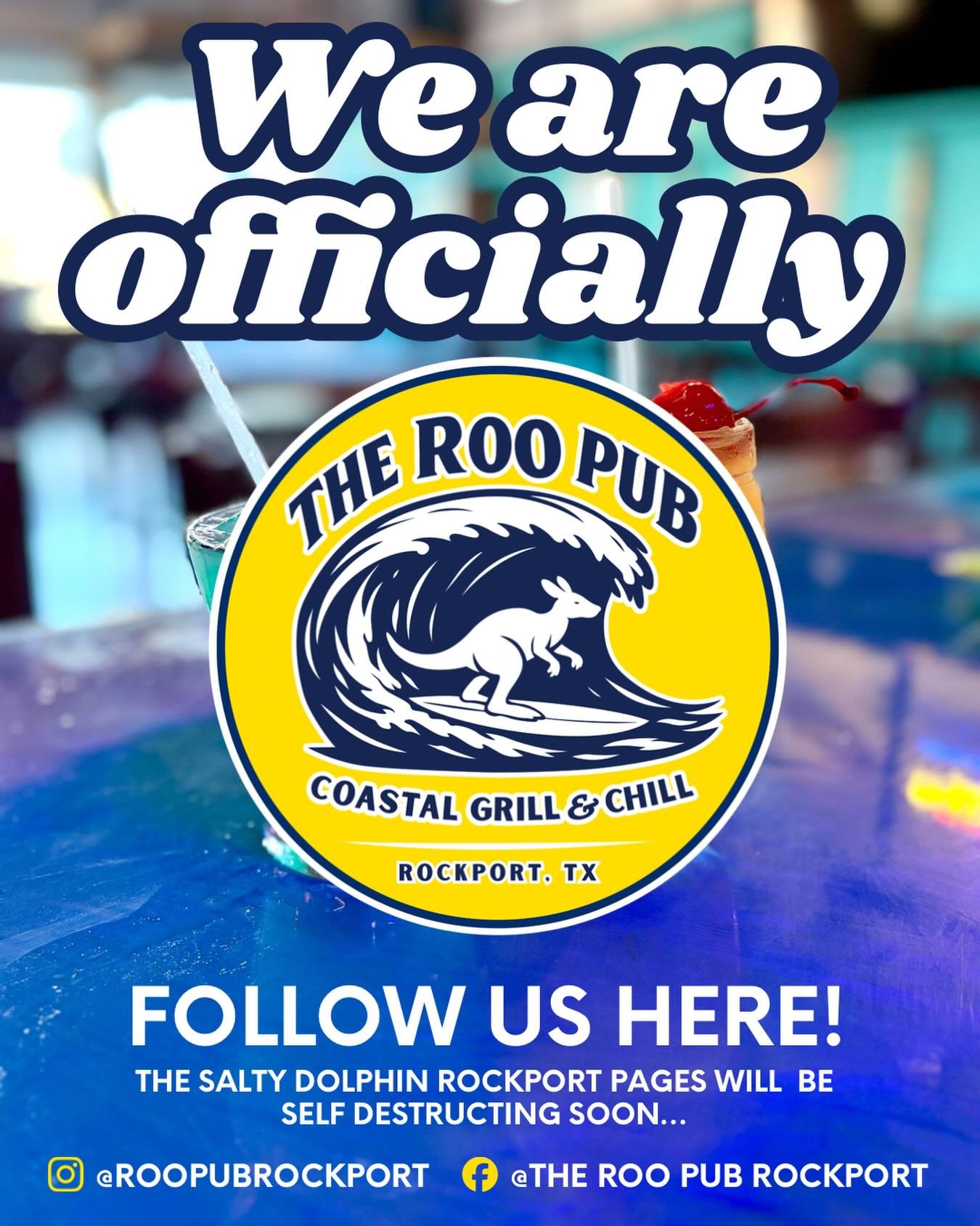 We&rsquo;re officially The Roo Pub Rockport 🌊🦘 
Come check out all the new Roo Pub Vibes 😏
#TheRooPubRockport 
Follow us!