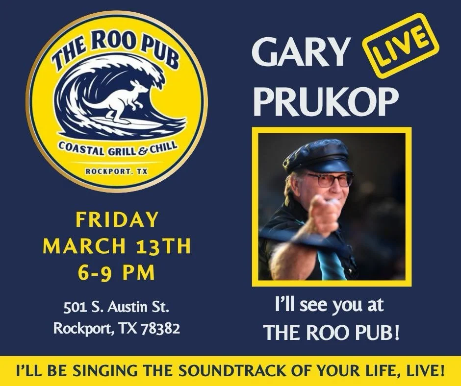 🎶 Live Music at The Roo Pub &ndash; Rockport! 🎶

Join us Friday, March 13th from 6&ndash;9 PM for a live performance from Gary Prukop right here at The Roo Pub Coastal Grill &amp; Chill!

Gary will be singing the soundtrack of your life, live&mdash