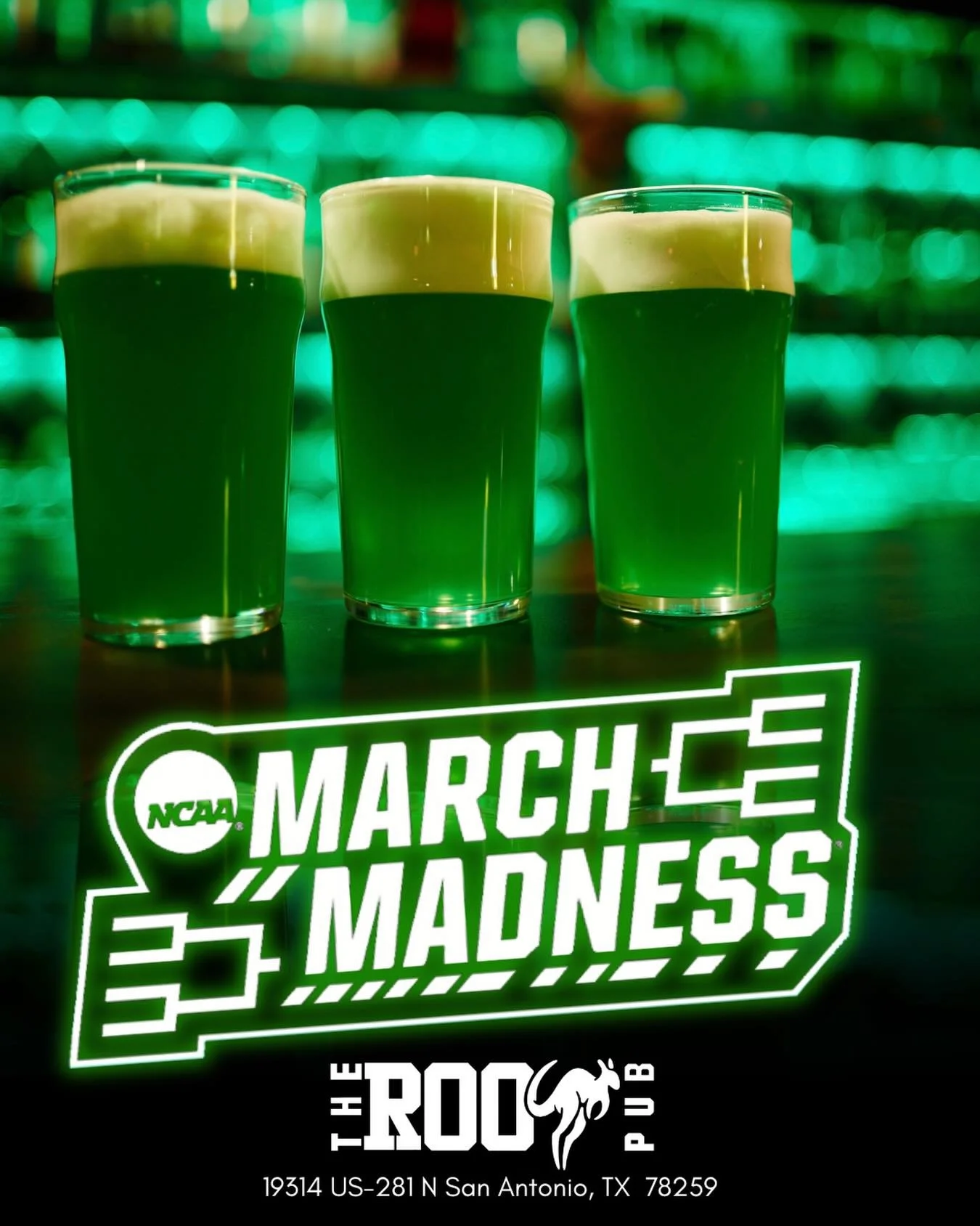 🍀🏀 MARCH MADNESS + ST. PATRICK&rsquo;S DAY = ABSOLUTE CHAOS 🍻🍀

It all goes down TODAY at Roo Pub 😏

Games on. Green beer flowing. Block party vibes all day long.

🏀 March Madness kicks off
🍀 St. Paddy&rsquo;s Day Block party
🍻 Green beer + d