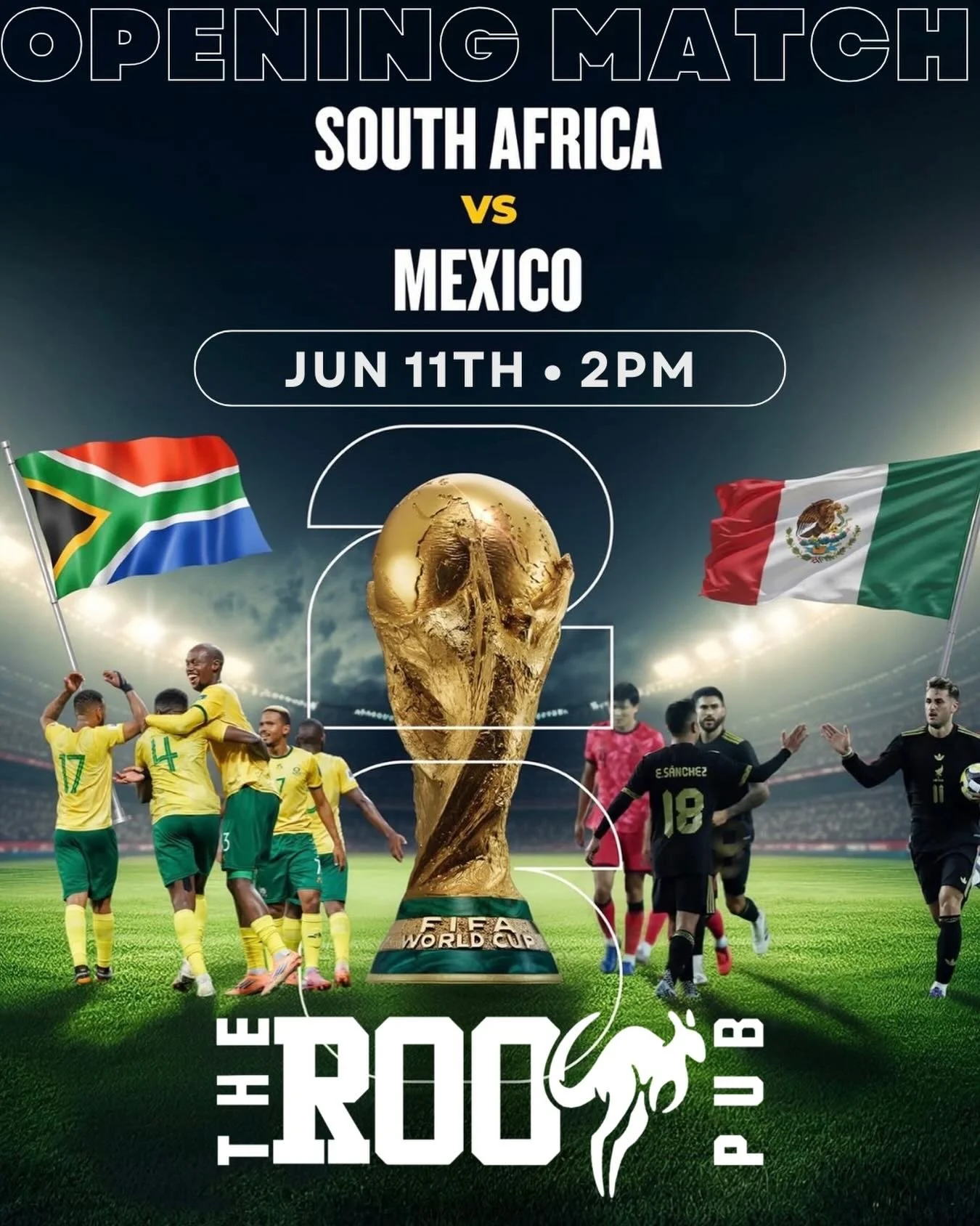 ⚽️ WORLD CUP MATCH DAY! ⚽️

The FIFA World Cup 2026 is officially underway, and your favorite sports bar in town is the place to catch all the action! 🇲🇽🇿🇦

Join us today at 2PM as Mexico takes on South Africa in the Opening Match. Grab an ice-co
