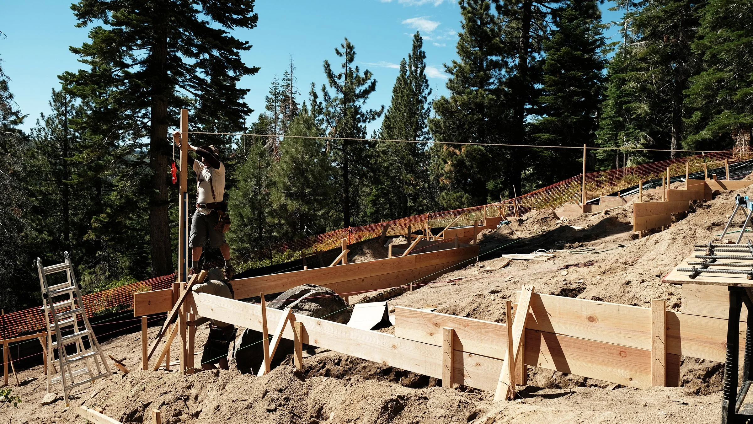 Digging and Forming a Foundation on a Down-Sloping Lot