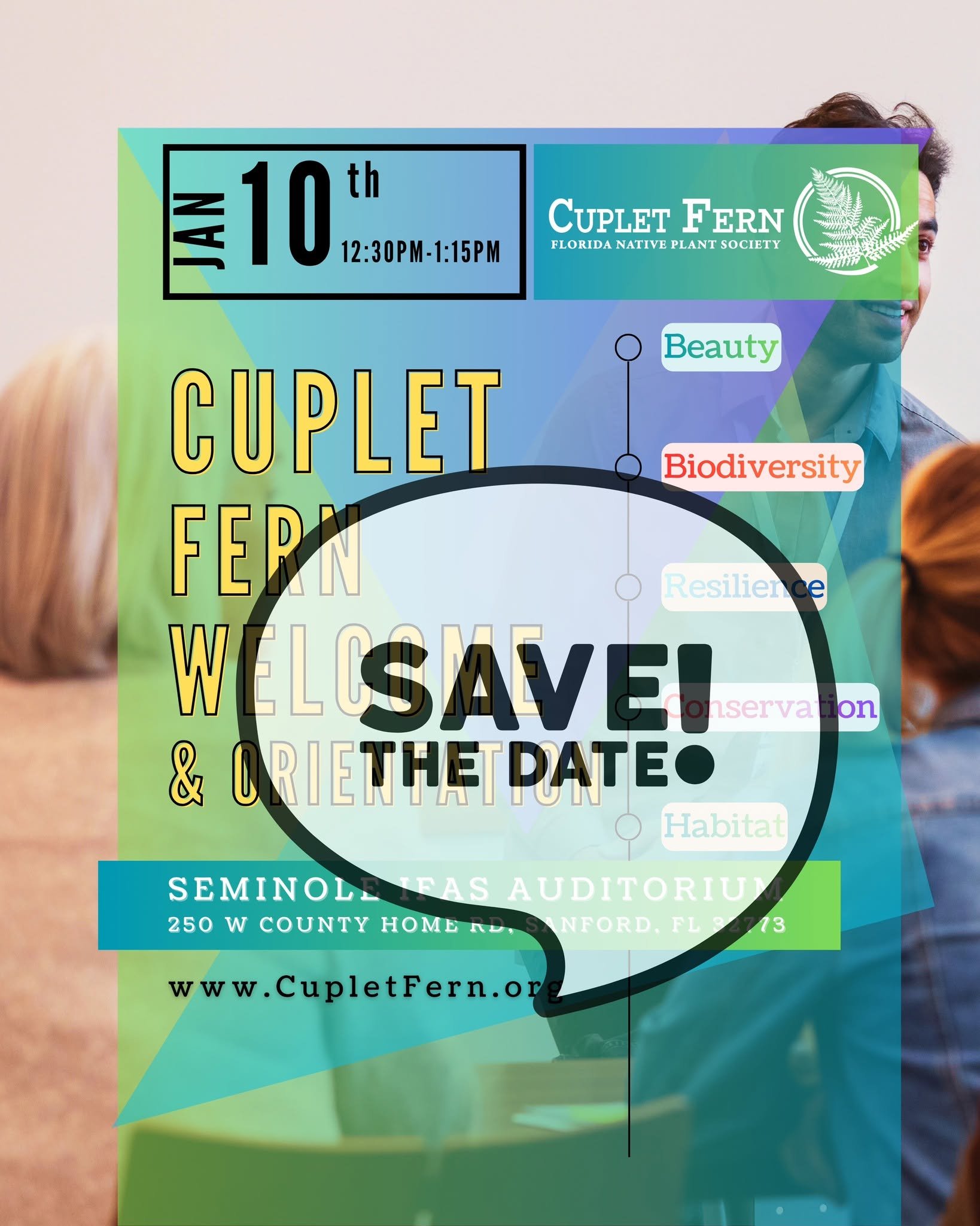 Cuplet Fern Orientation: Rooted In! Your CF Journey Begins — Sun Jan 10, 2027, 12:30–1:15 PM