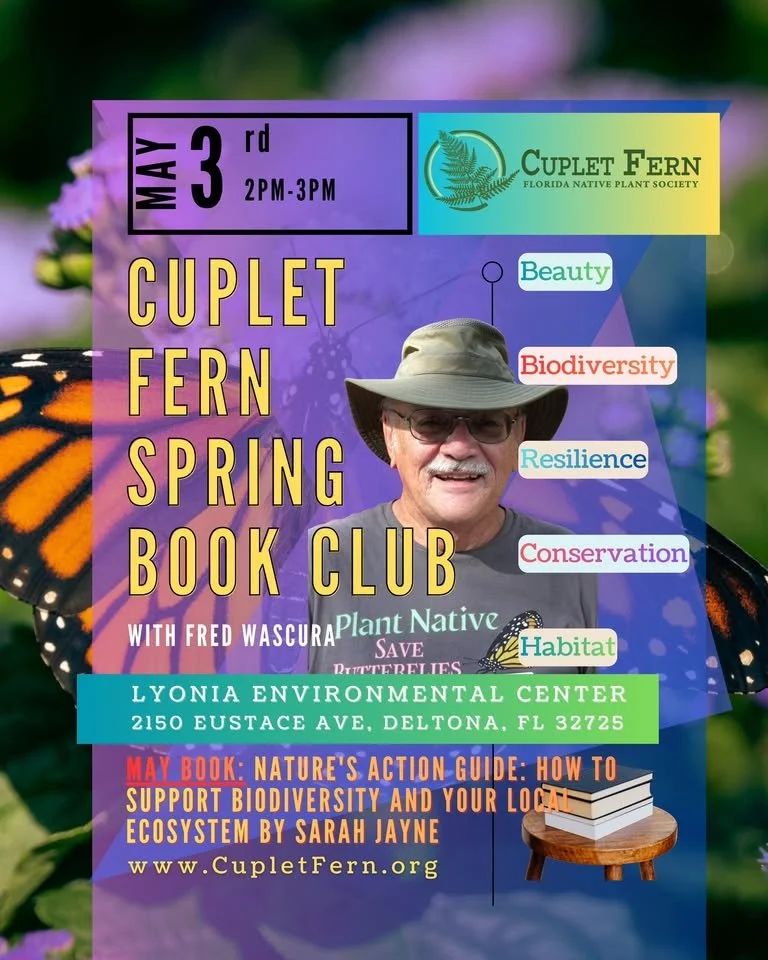 Cuplet Fern Book Club, Lyonia Environmental Center, May 3rd 2-3PM