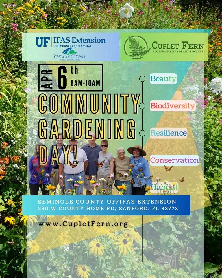 Native Plant Workday, UF IFAS Seminole County, April 6, 8-10 AM