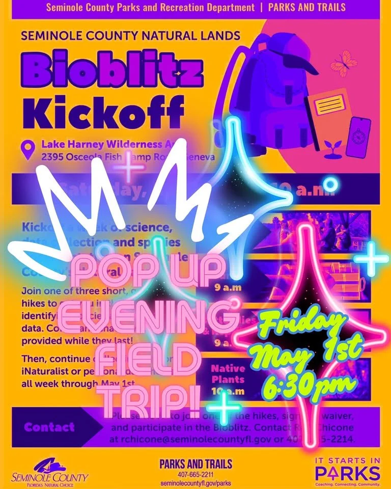 After Hours Event at Lake Harney Wilderness Area, May 1st, 6:30 - 8:30 PM