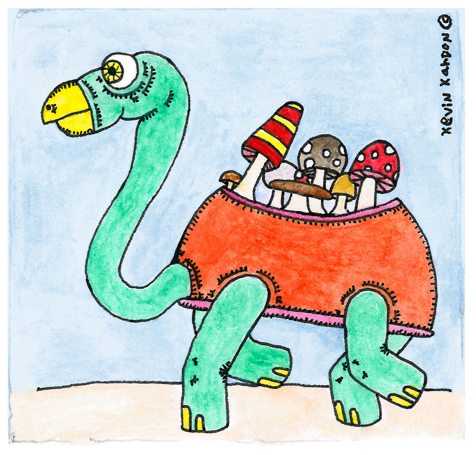 'The Forager' mushroom monster sticker- Kevin Kardon