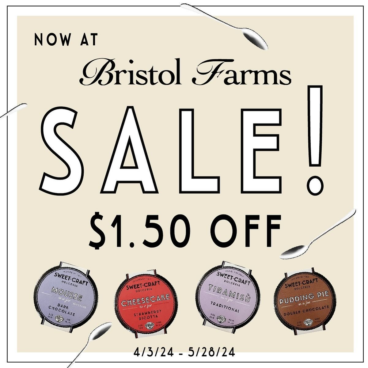 Party? After school snacks? Picnic? Pot luck? Stay ready and stock up on these four Sweet Craft classics @bristolfarms on sale till May 28th! 

#SweetCraftDolceria #Sale #DessertTime
