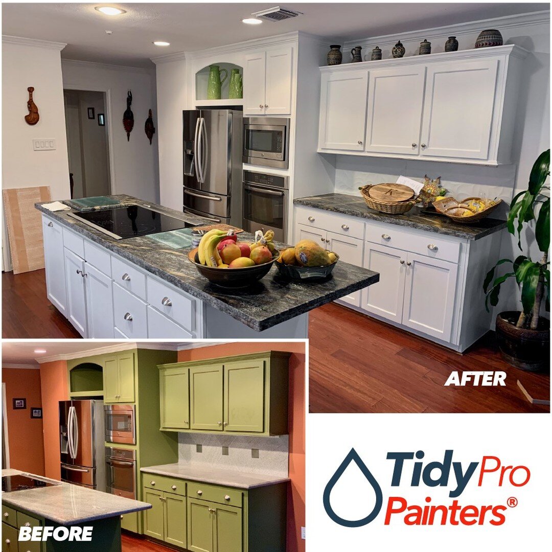 Lovely kitchen cabinets where we gave this room a complete reinvention!

.

.

.

#TidyProPainters #TidyProPromise #housepainters #housepainting #exteriorpainting #interiorpainting #paintingcontractor #paintlife #residentialpainting #painting #housep