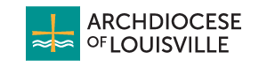 Logo of the Archdiocese of Louisville featuring a cross and waves