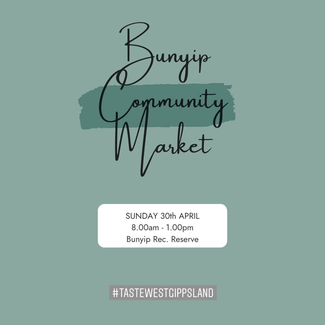 The Bunyip Community Market is on this Sunday, 30 April, from 8.00am - 1.00pm at the Bunyip Recreation Reserve. 

Close to 60 stalls, come along and have a wander through the market. Coffee van, community BBQ + dogs on a leash are most welcome.😁
.
.