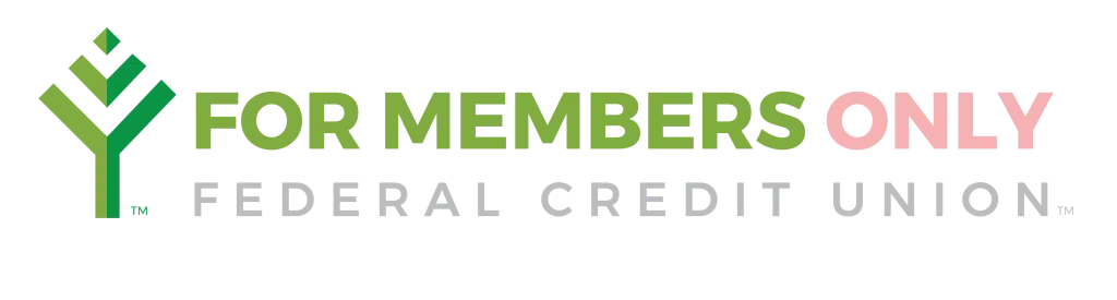 Logo with a stylized tree icon and text that says 'For Members Only' in green, pink, and gray colors.