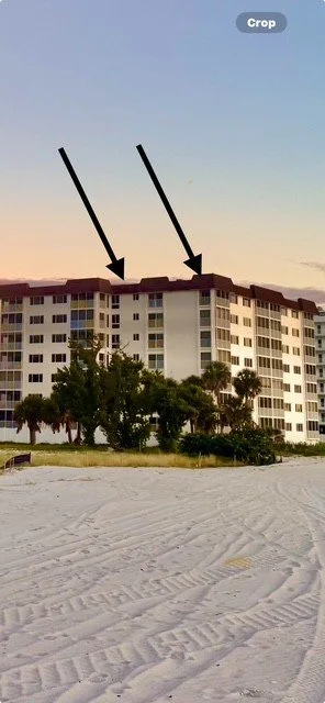 The best unit in the Sand Caper.  Top, left corner overlooking the entire beach and Gulf