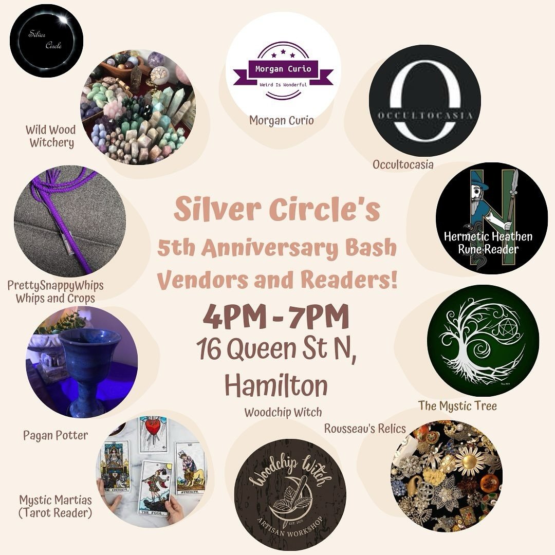 Looking forward to seeing everyone Saturday April 20th @silvercirclepagan to celebrate this amazing organization and show you all some of our new pieces and hang out with our friends, new and old!🌛

#artisanvendors #silvercirclepagan #5thanniversary