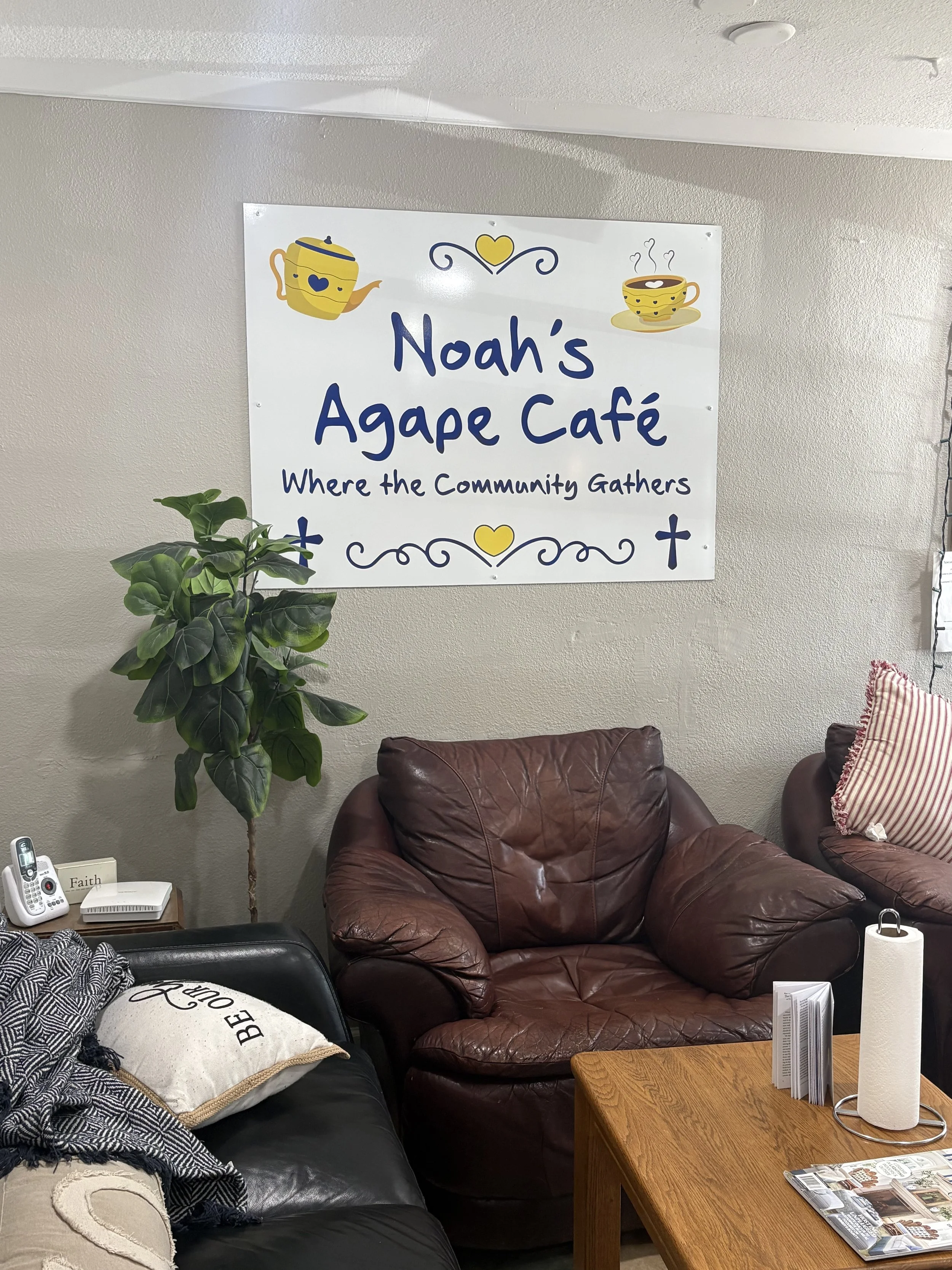 Our cozy corner is the perfect place to enjoy coffee and community!