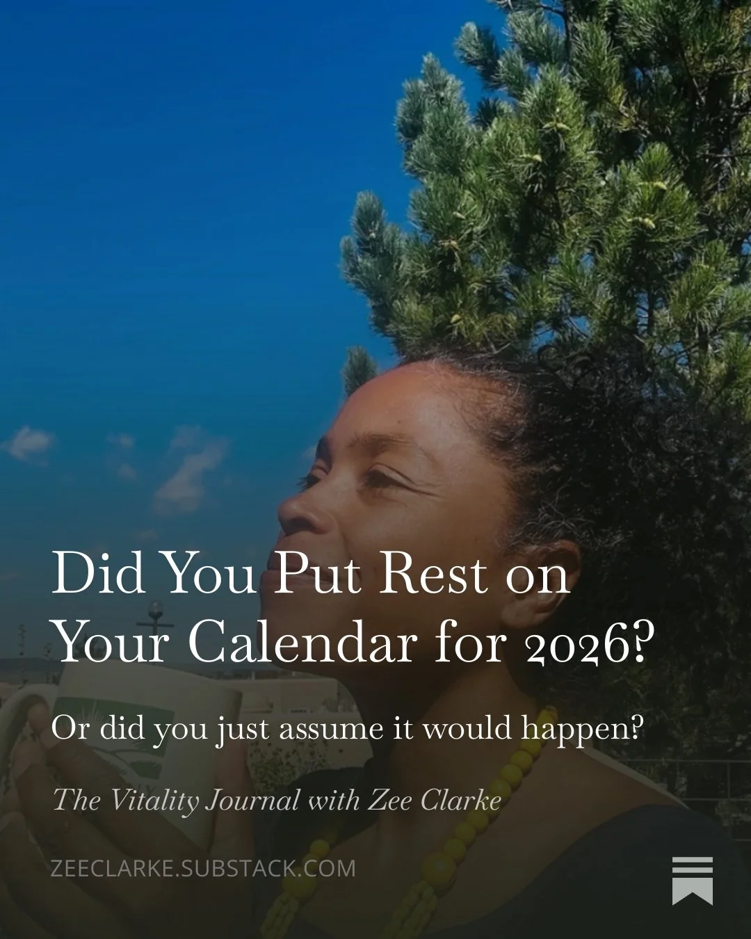 Did you put rest on your calendar for 2026?

Or did you just assume it would happen?

Most calendars fill themselves. Rest usually doesn&rsquo;t.

I wrote a short article with a few practical ways to put real rest on the calendar &mdash; not just vac