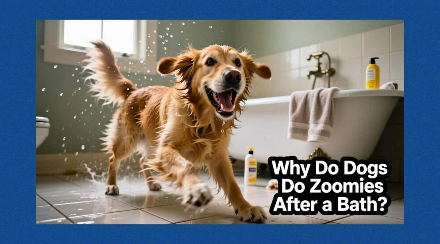 Fun Fact Friday! 🐾 Post-Bath Zoomies = FRAPs &mdash; Those post-bath zoomies are actually called FRAPs (Frenetic Random Activity Periods). 

Why do dogs go absolutely wild after a bath? 

After being wet, handled, and smelling like shampoo instead o