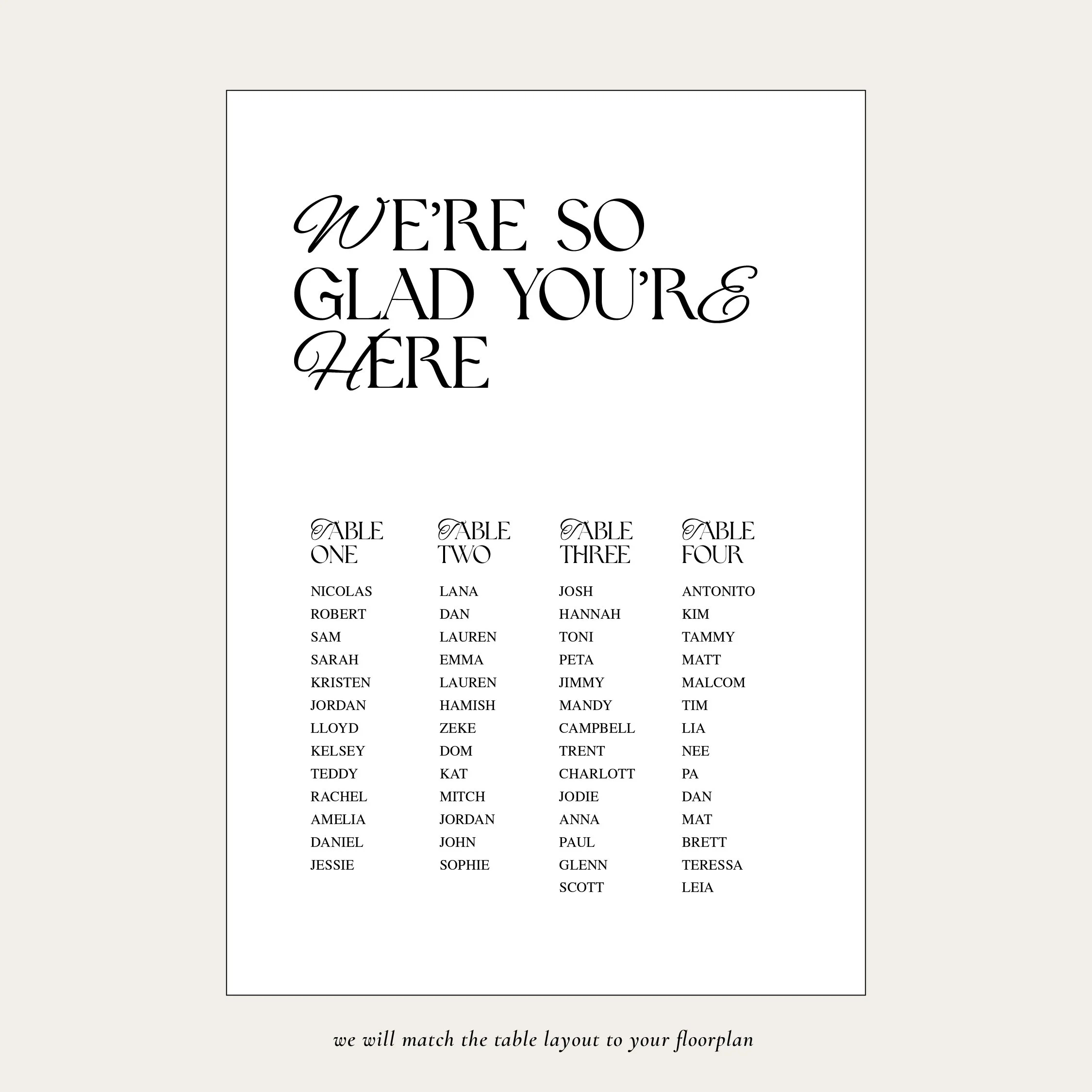 Seating Chart — Designs to Adore