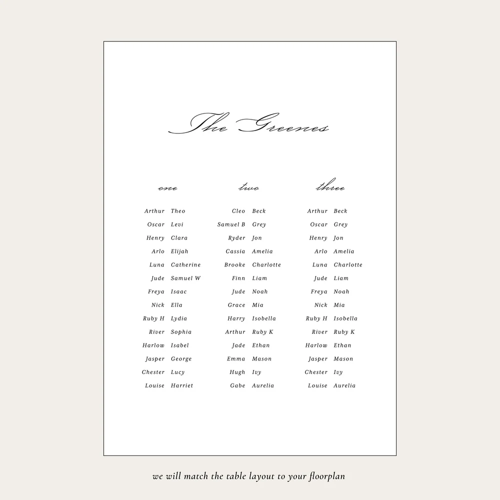 Seating Chart — Designs to Adore