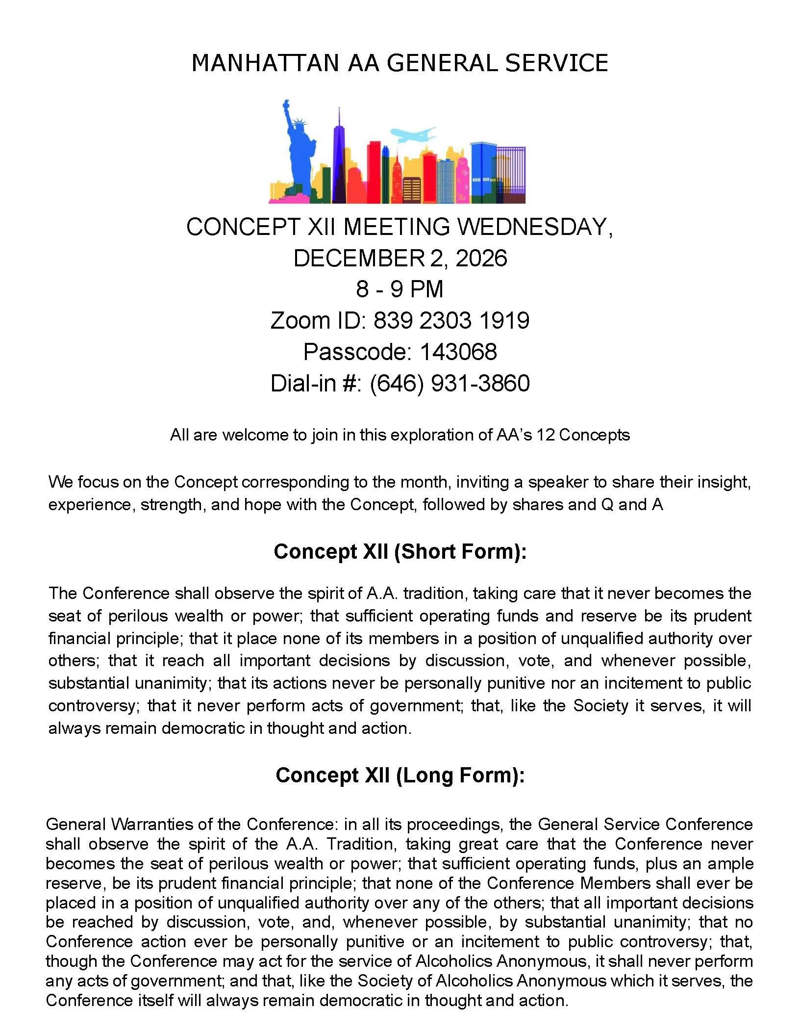 CONCEPT XII: Wednesday December 2, 2026