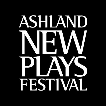 Logo for the Ashland New Plays Festival with blue text on a white background