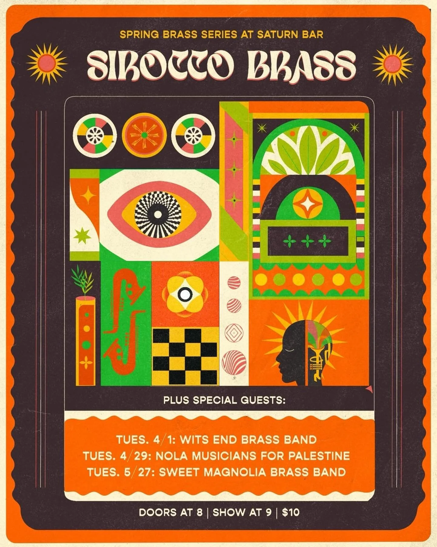 ✨ Brass series poster 1/2✨ 
Happening @thesaturnbar
💃🌞🌛🌙✨💫🍻🎺🎷🎹🎤🎟️🌠
