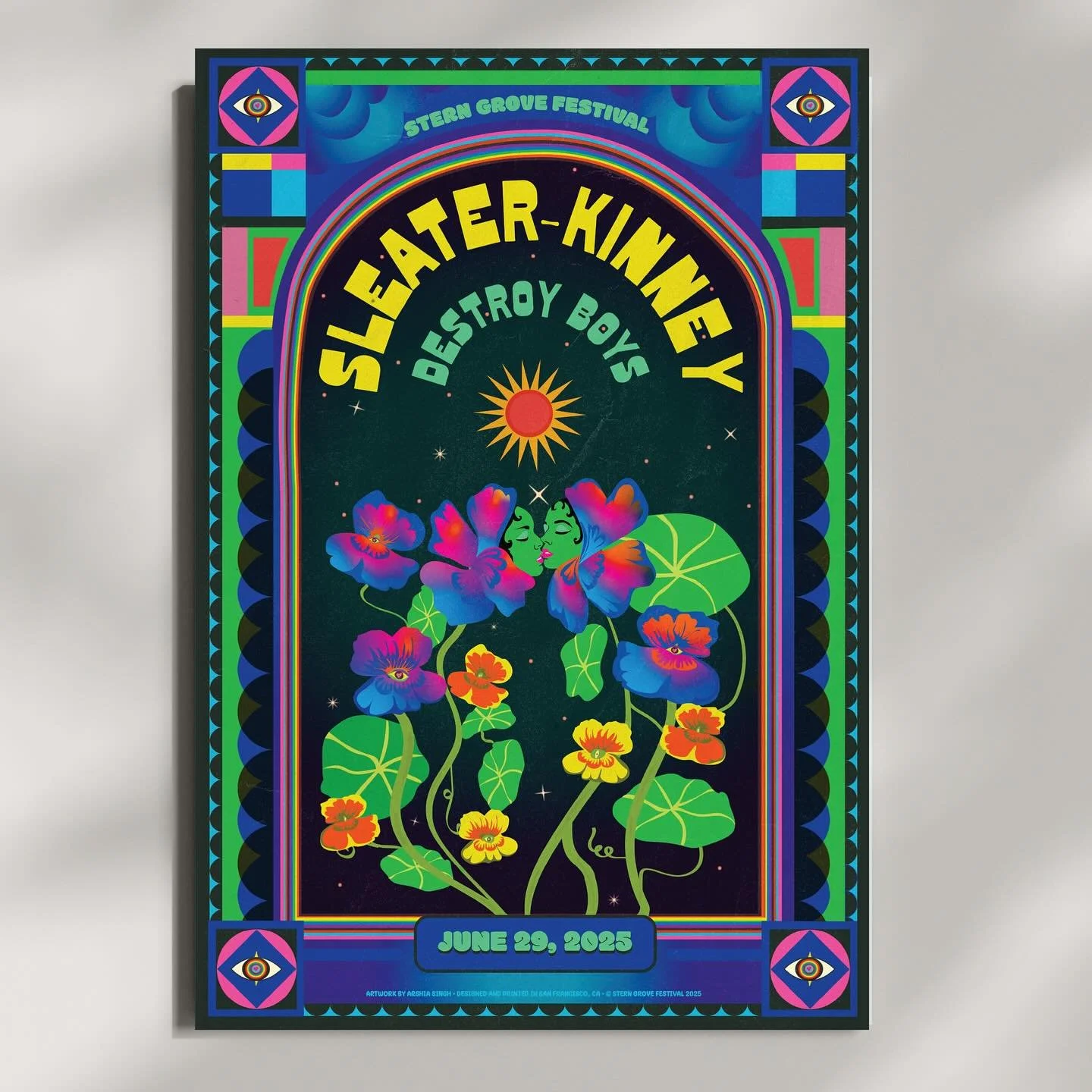 @sterngrovefestival poster dropped TODAY, for Pride weekend! Featuring @sleater_kinney @destroyboysband ✨ loved making this poster especially after having attended this festival for the past 10 or so years. 🩵🧡💚🩷