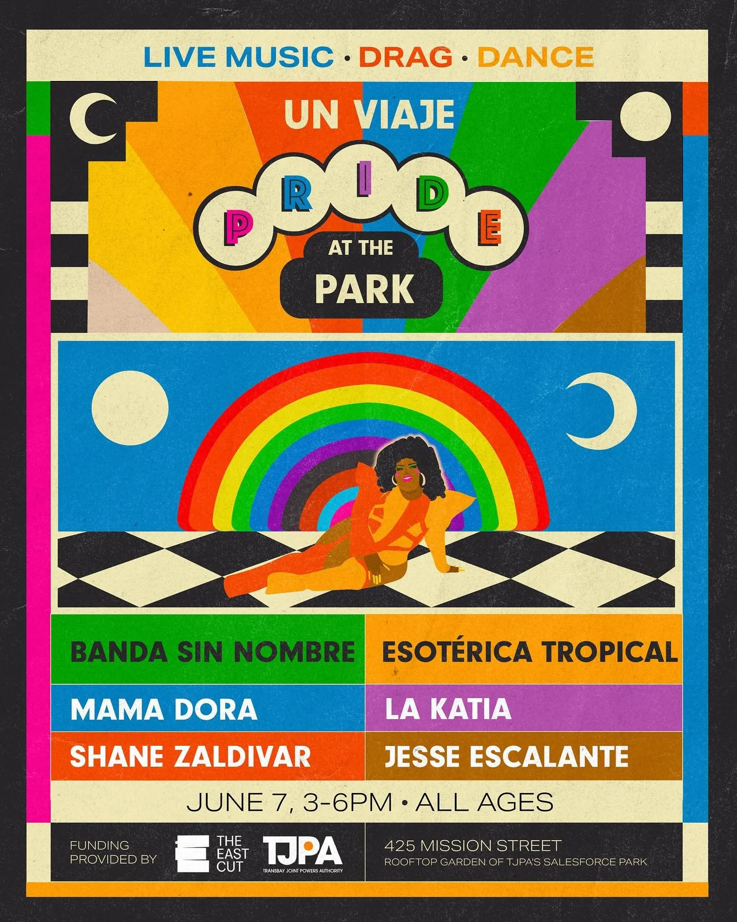 Poster for Pride at the Park! 
🩷❤️🧡💛💚🩵💙💜🤎🤍🩶🖤