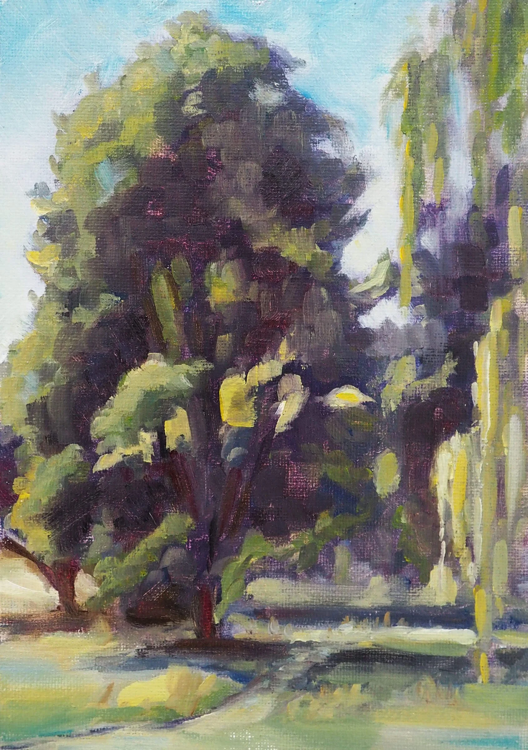 'Clapham Common,' 2023, Oil on Canvas, 6x8in