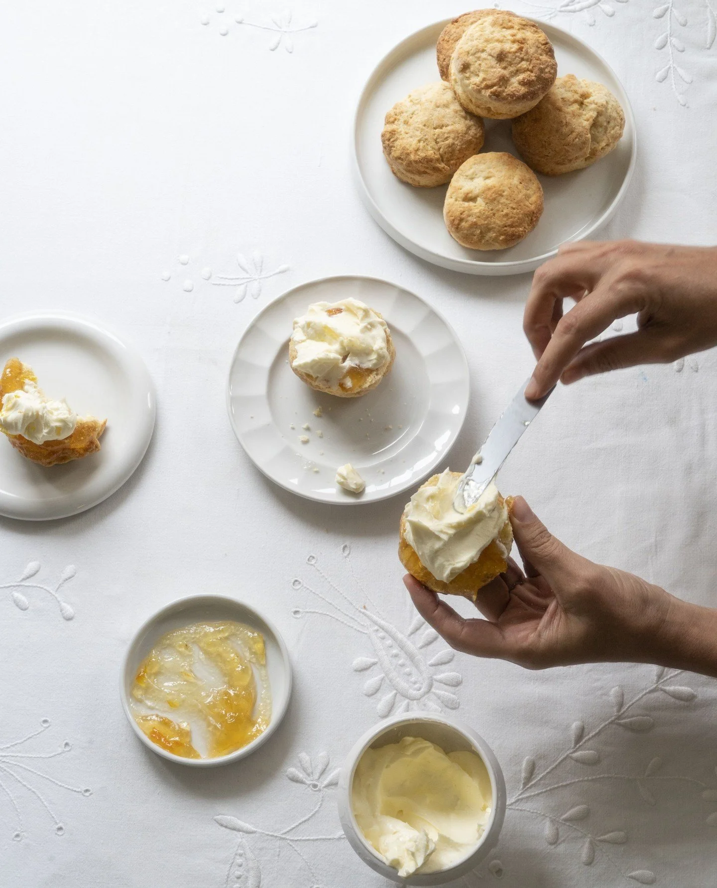 It&rsquo;s not a proper teatime without scones with jam and cream. Make a few extra, keep them covered, and serve for breakfast, or pop into the school lunchboxes. Recipe in tashas Inspired, available at all tashas restaurants.⁠
⁠
#teaandscones #scon