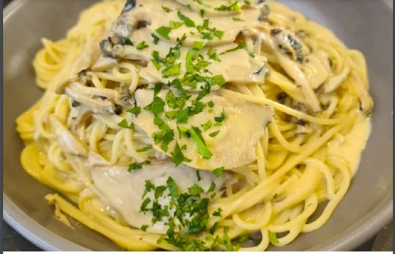 Cream Sauce Blacklip Abalone Pasta