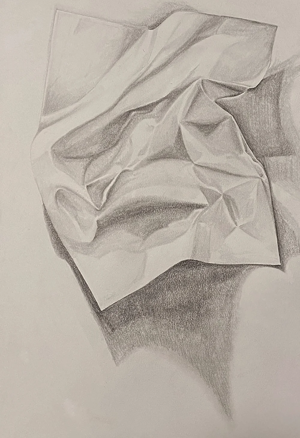 Crumpled paper |
Graphite on 14" x 17" Bristol board, 2020